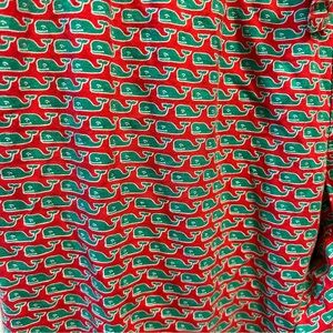 Vineyard Vines red green cotton Whale Christmas Pajama Lounge Pants Sz XS Unisex